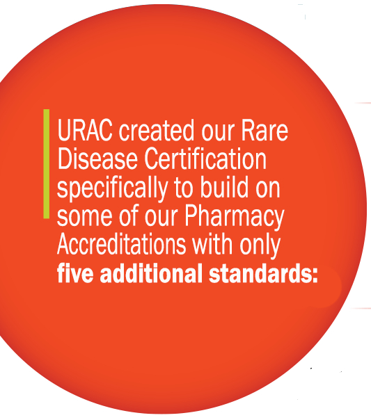 URAC created our Rare Disease Certification specifically to build on some of our Pharmacy Accreditation with only five additional standards.