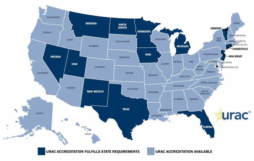 URAC Health Plan Map of the USA