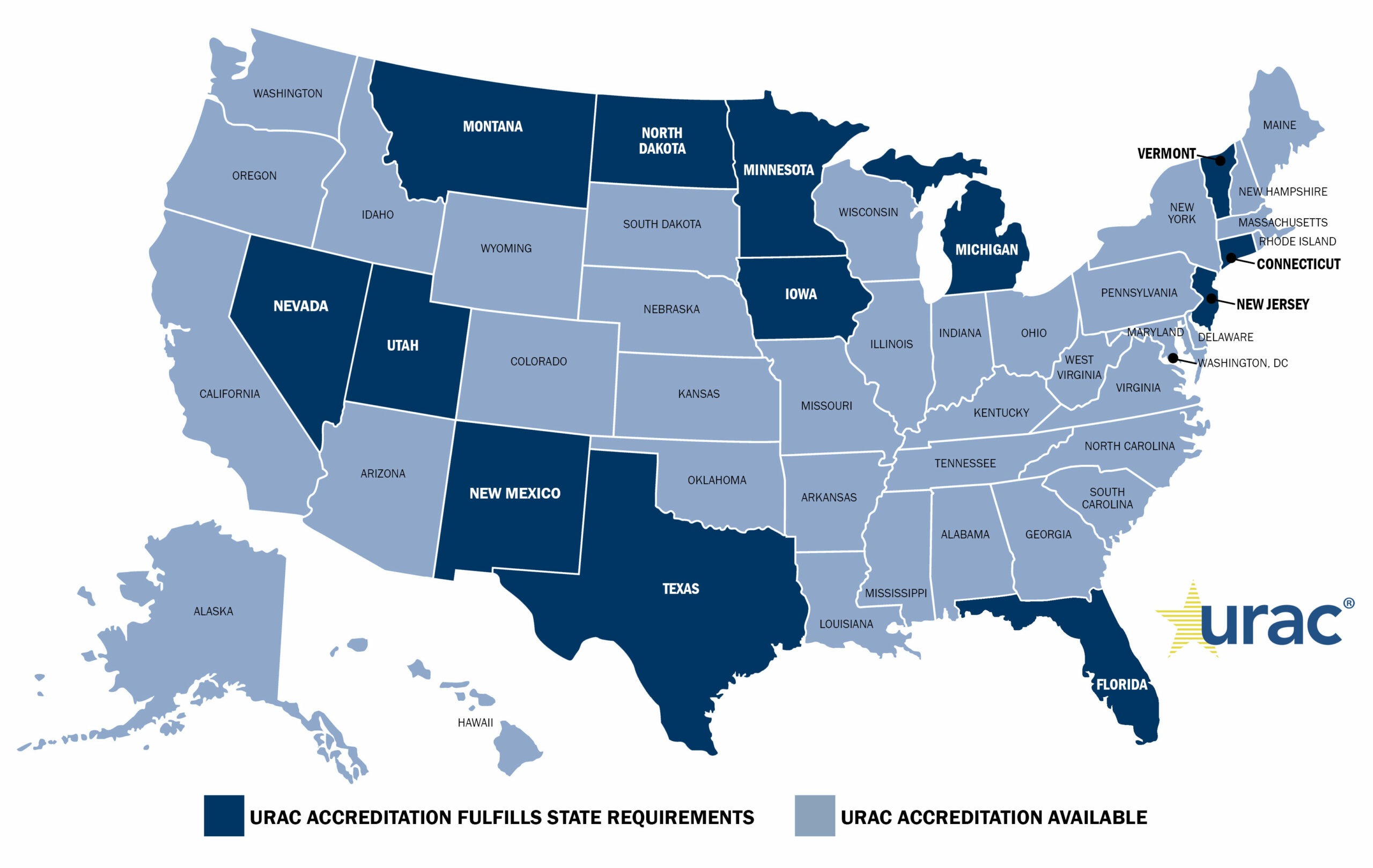 URAC Health Plan Map of the USA URAC Health Plan Map of the USA