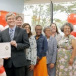 President and CEO, Shawn Griffin, MD presents Children's National Hospital with their Specialty Pharmacy Accreditation Certificate